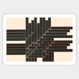 Multyplied parallel and perpendicular hand-drawn color pen lines in beige Sticker